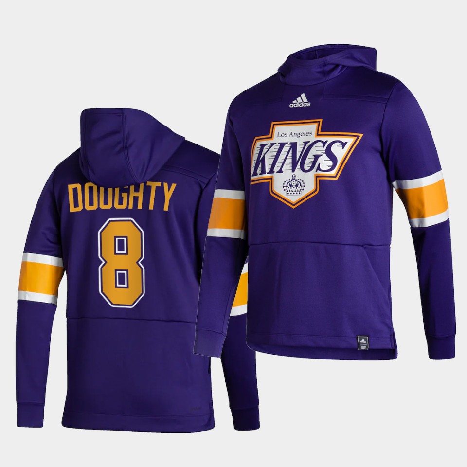 Men Los Angeles Kings #8 DoughtyPurple NHL 2021 Adidas Pullover Hoodie Jersey->florida panthers->NHL Jersey
